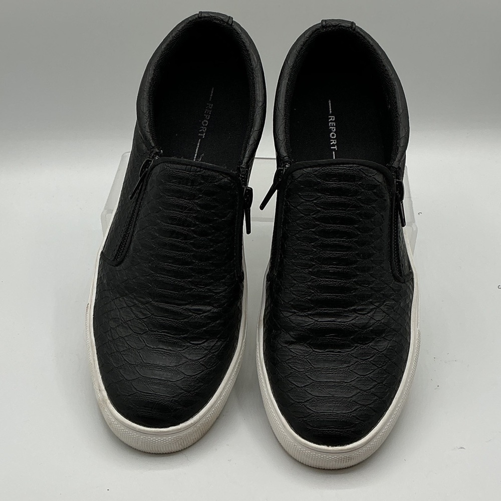 Report Ammons women’s Snakeskin faux leather, slip on sneakers, size 9